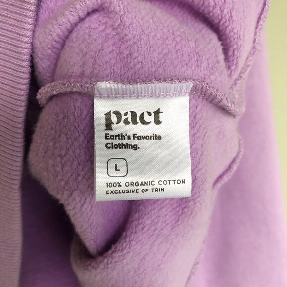 Pact Dreamer Sweatshirt Women L Lilac Boxy Organic Cotton Minimalist Boxy Casual - Picture 5 of 12